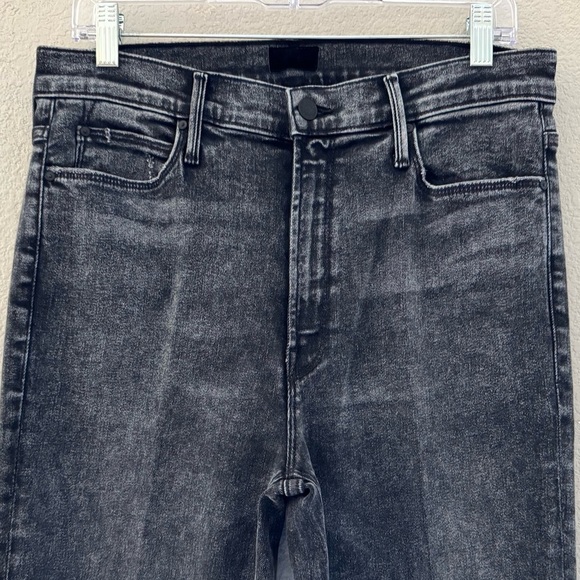 Mother High Waisted Runaway Bootcut Jeans Train Stops Black Mineral Denim USA 32 - Picture 10 of 14
